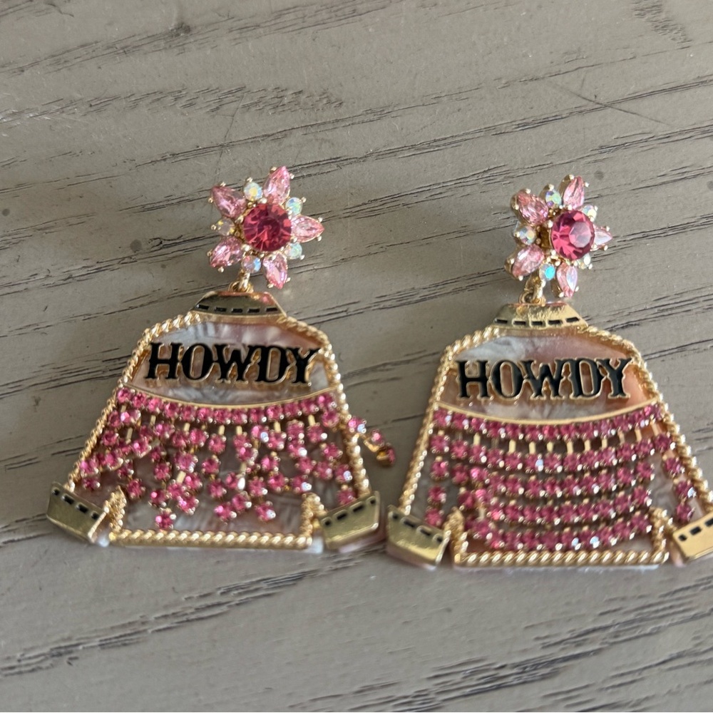Pink Howdy Earrings